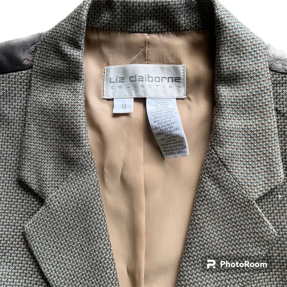 Vintage Dark Academia Liz Claiborne Grey Wool Blend Vest - Picture 2 of 3